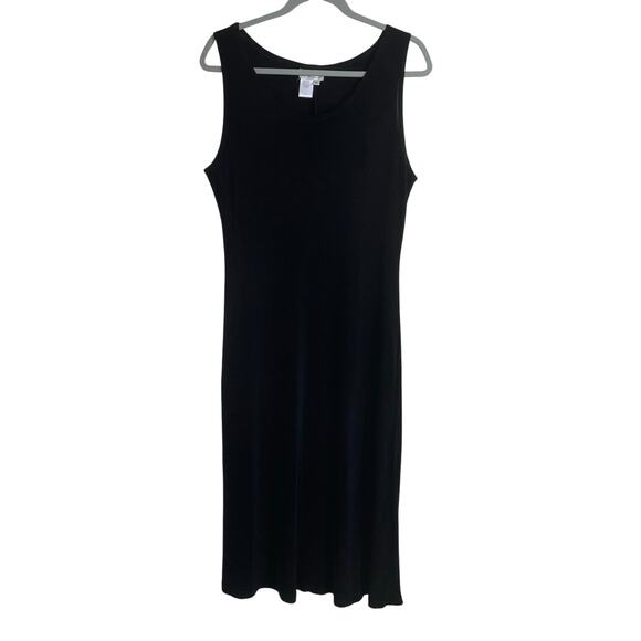Coldwater Creek Dresses & Skirts - Coldwater Creek Black Slinky Maxi Dress Sz PL Sleeveless Minimalist Travel